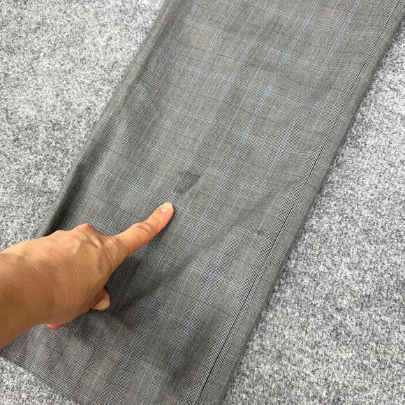 Gap Pants Mens 33 Grey Plaid Flat Front Straight Fit Mid Rise Cotton Dress * - Picture 3 of 14